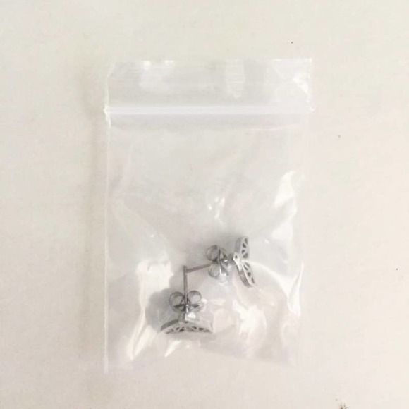 Stainless Steel Silver Mermaid Tail Cutout Earrings - Picture 7 of 7